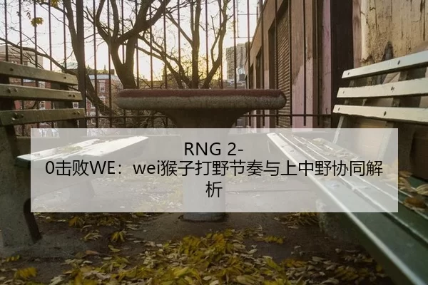 RNG 2-0击败WE：wei猴子打野节奏与上中野协同解析